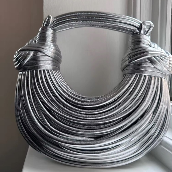 NWT Double Knot Bag - Silver - Picture 1 of 5